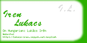iren lukacs business card