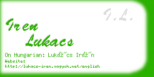 iren lukacs business card